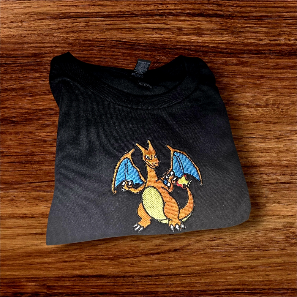 Black T-Shirt with Charizard Design
